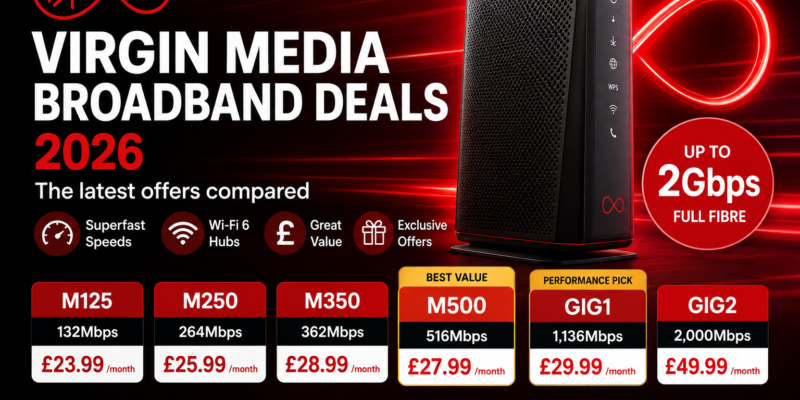 Virgin Media Broadband Deals 2026: Best Full Fibre Offers Compared